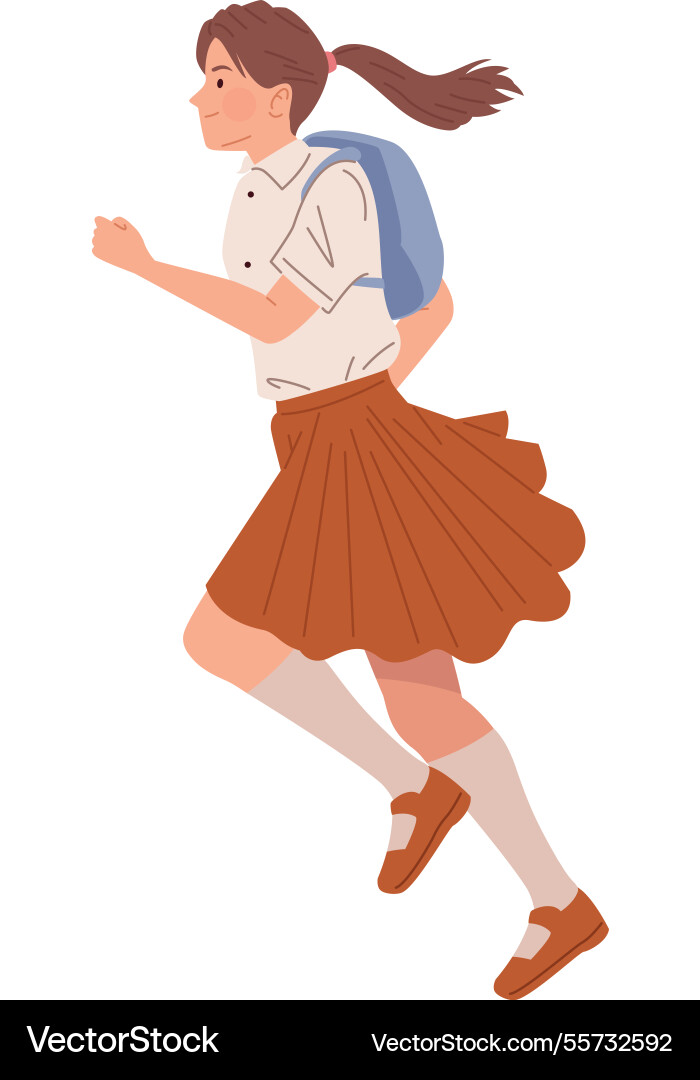 Student running to class Vector Image