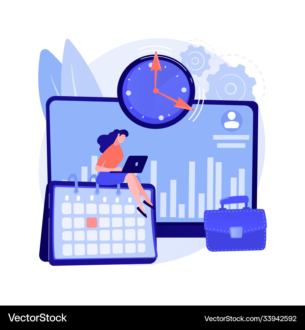 Time and attendance tracking system abstract Time and attendance tracking system abstract vector image