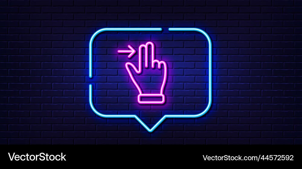 Touchscreen gesture line icon slide right arrow Touchscreen gesture line icon slide right arrow vector image