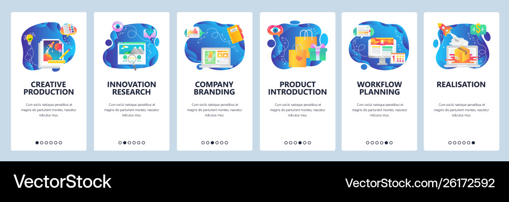 Website and mobile app onboarding screens vector image
