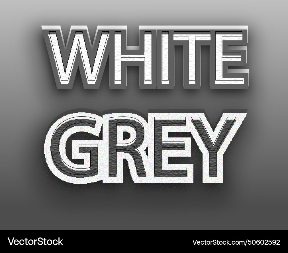 White grey editable text effect 3d emboss style White grey editable text effect 3d emboss style vector image