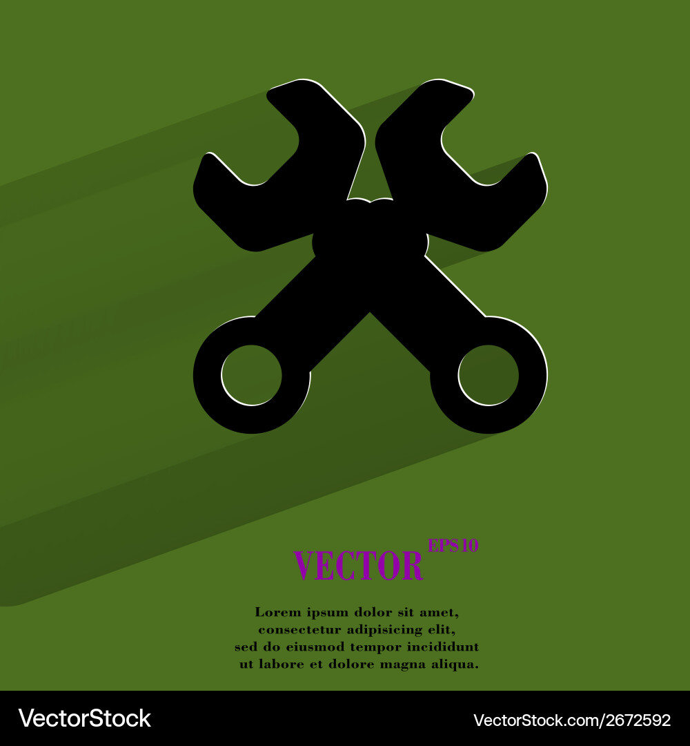 Wrench tool to work flat modern web button vector image
