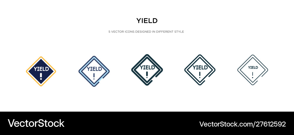 Yield icon in different style two colored Yield icon in different style two colored vector image