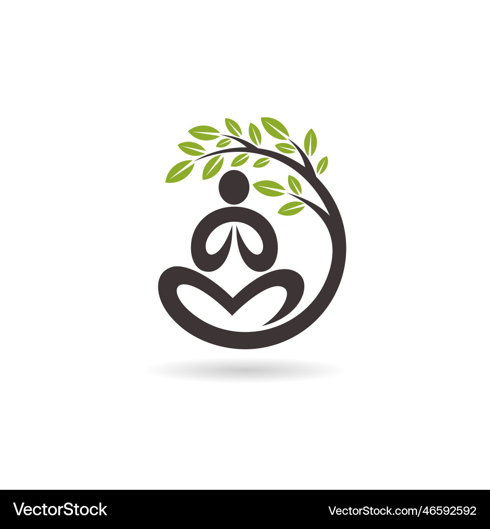 Yoga Tree Logo - Wellness \u0026 Harmony – Royalty-Free Vector | VectorStock, image size:1000x1080