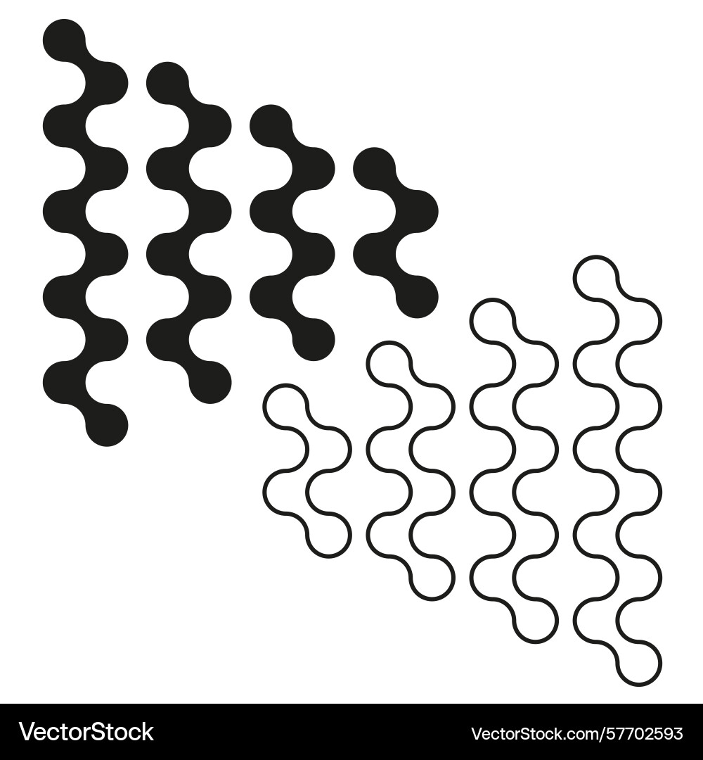 Abstract wavy shapes black linear patterns Abstract wavy shapes black linear patterns vector image