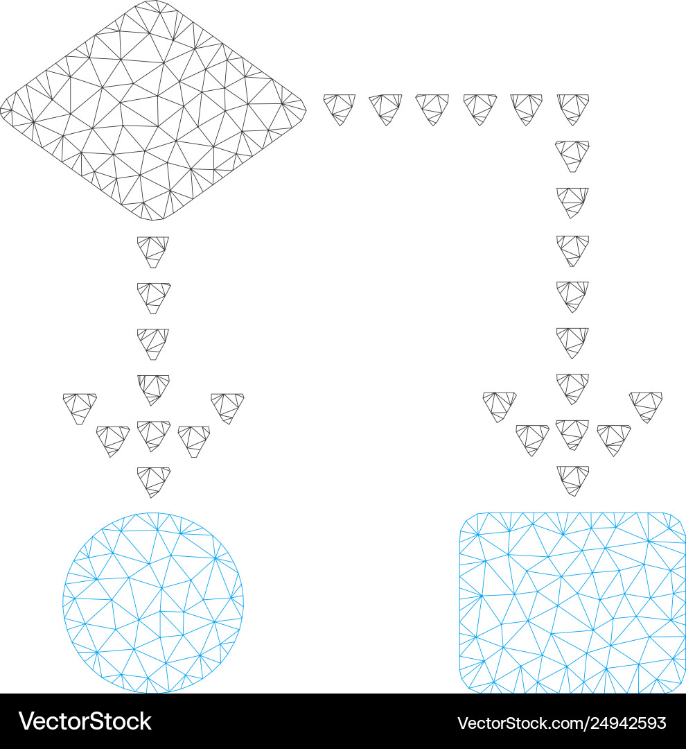 Algorithm flowchart polygonal frame mesh Algorithm flowchart polygonal frame mesh vector image