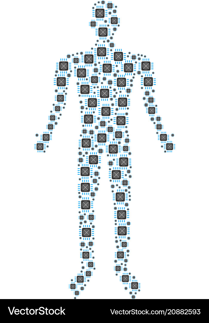 Asic processor human figure Asic processor human figure vector image