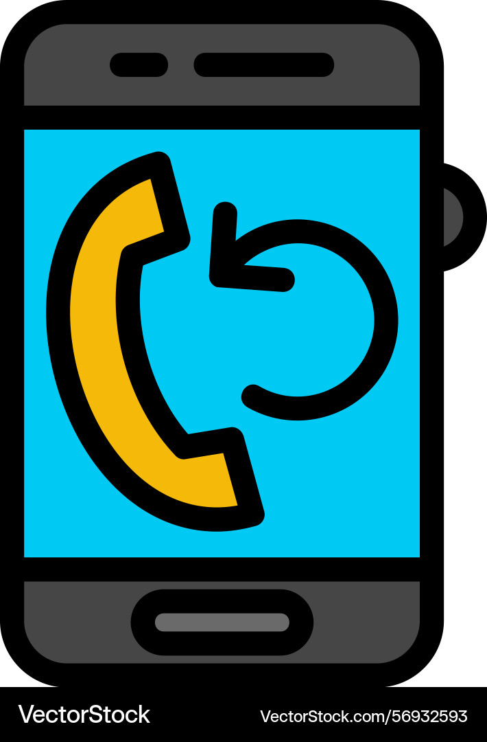 Callbackreq line filled style icon design vector image