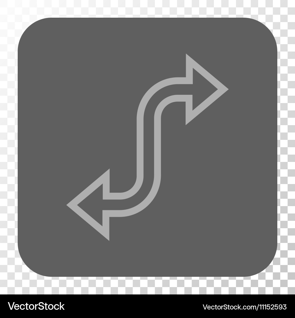 Curved exchange arrow rounded square button vector image