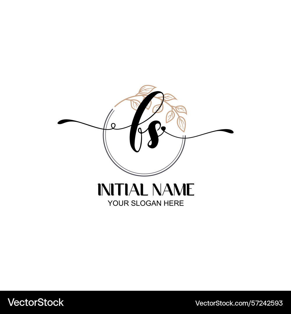 Elegant fs initial logo design with botanical Elegant fs initial logo design with botanical Vector Image