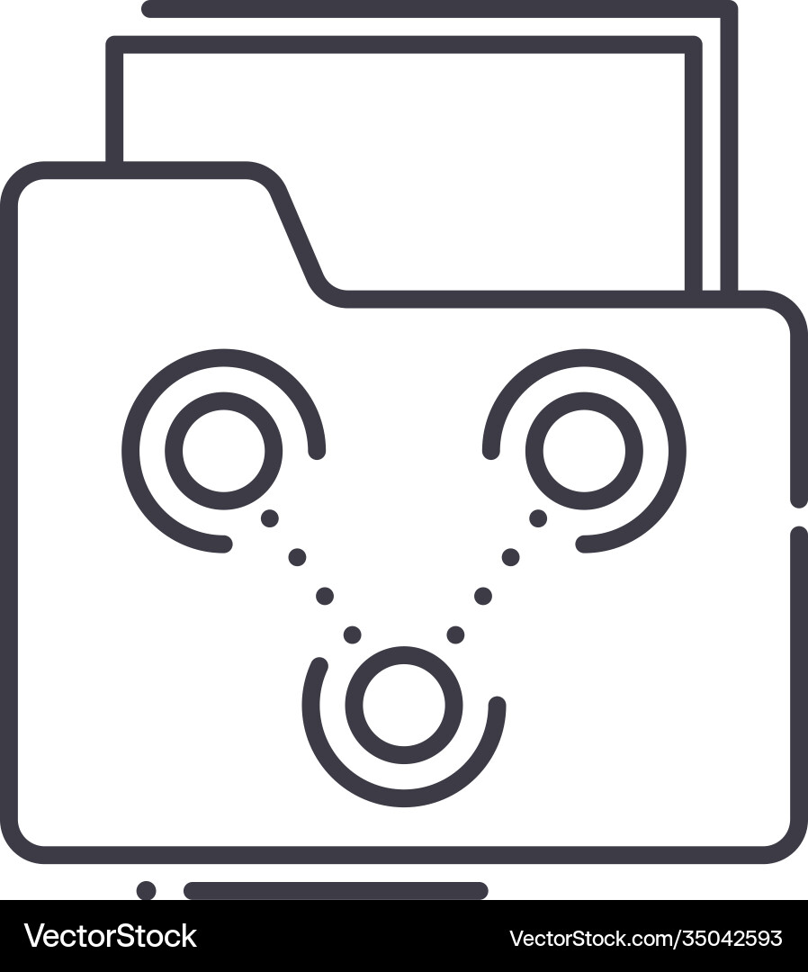 File Sharing Icon - Linear Style vector image