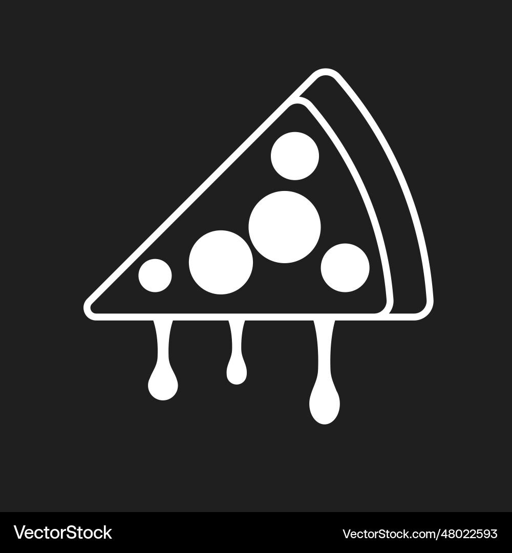 Flat black white pizza icon on background Flat black white pizza icon on background vector image
