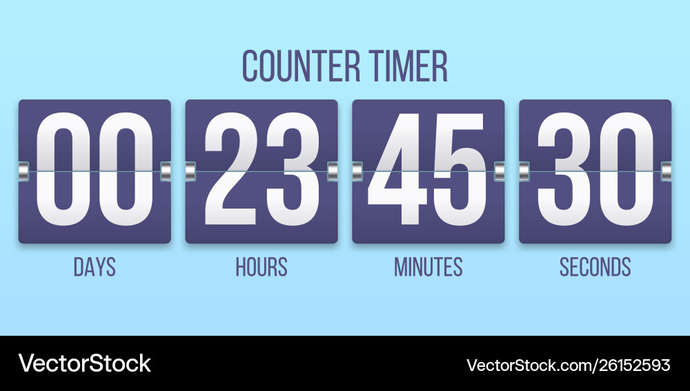Flip Clock Timer Countdown Zähler Tage Zählen Flip Clock Timer Countdown Zähler Tage Zählen vektorbild