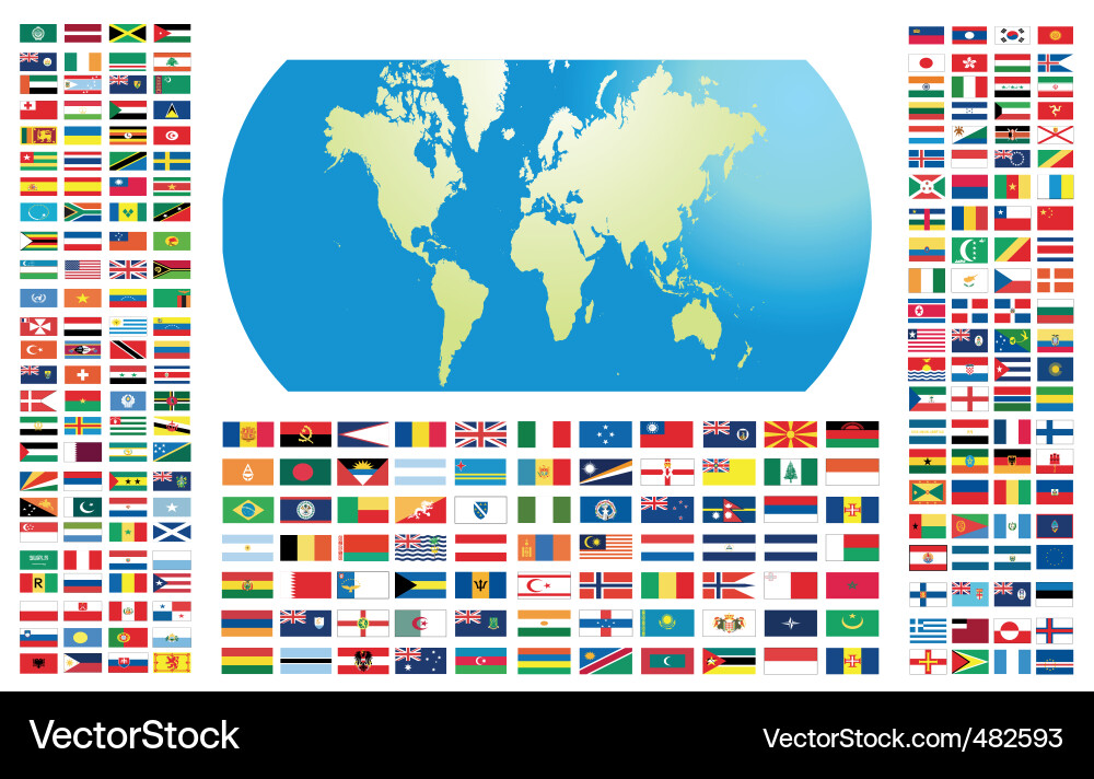 Global Flags Collection Vector Image