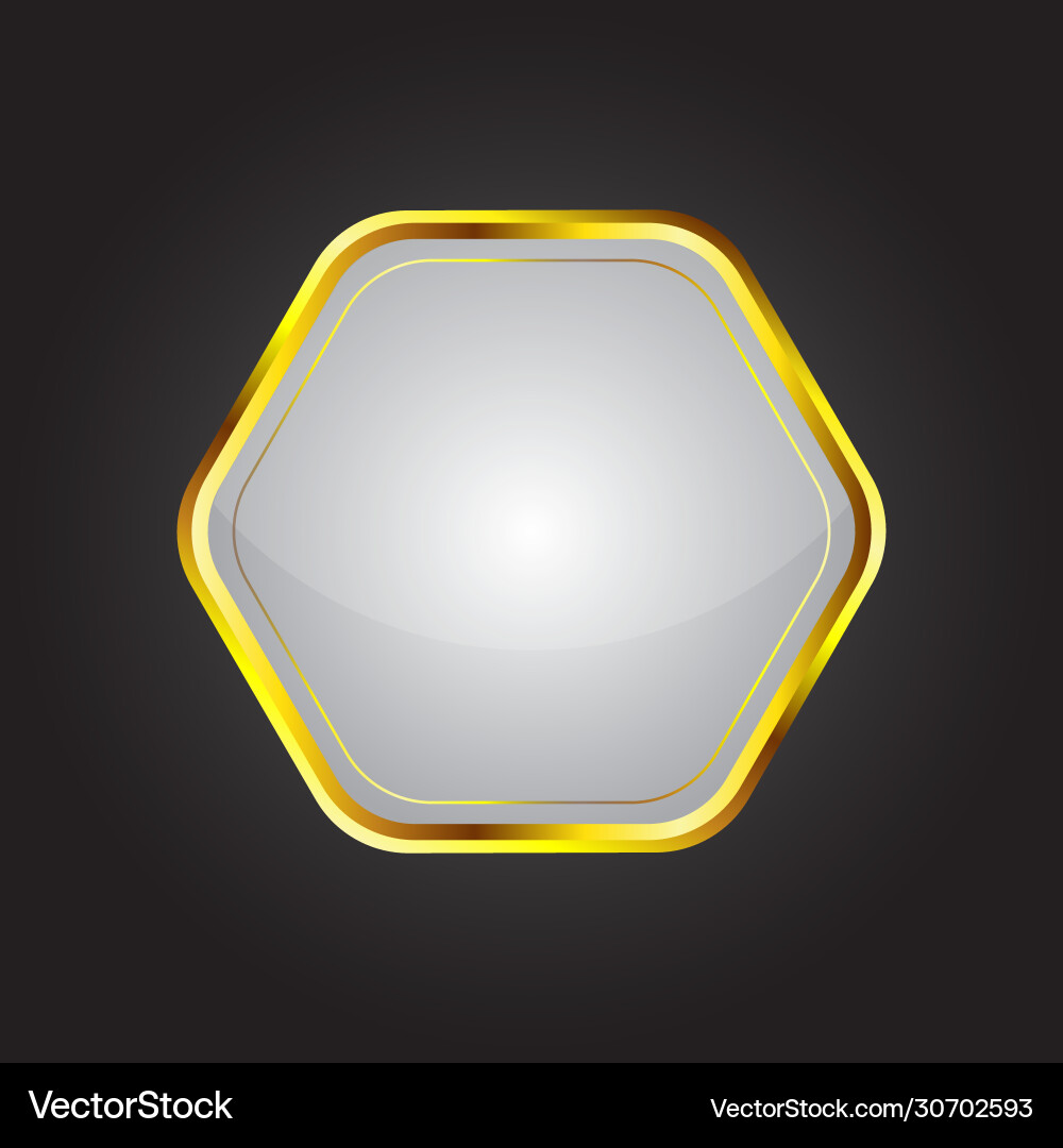 Golden empty badge label design Vector Image