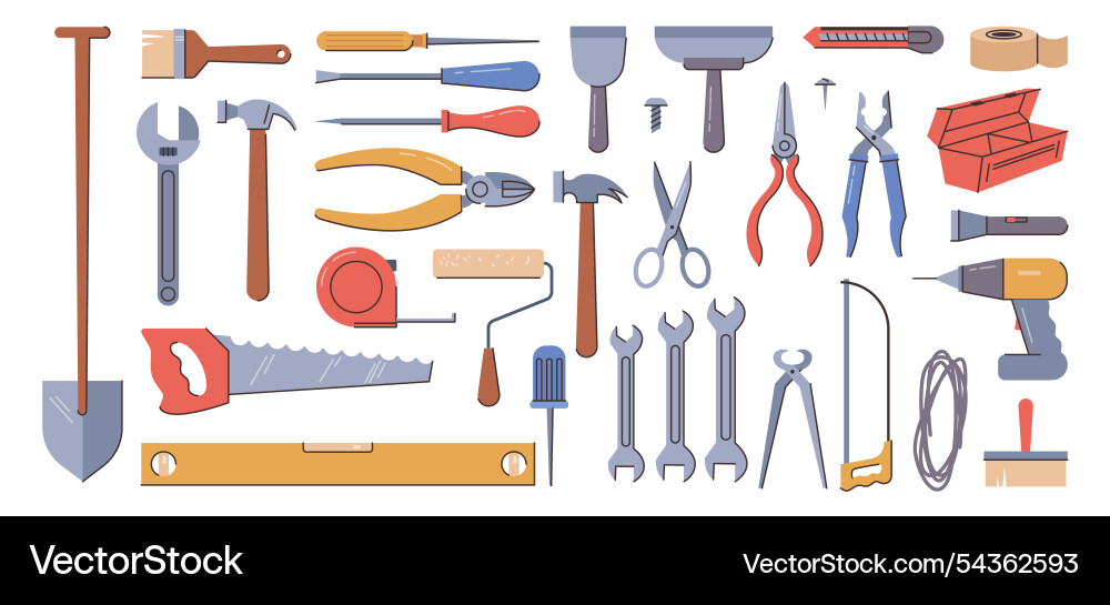 Handyman toolbox kit of instruments Handyman toolbox kit of instruments vector image