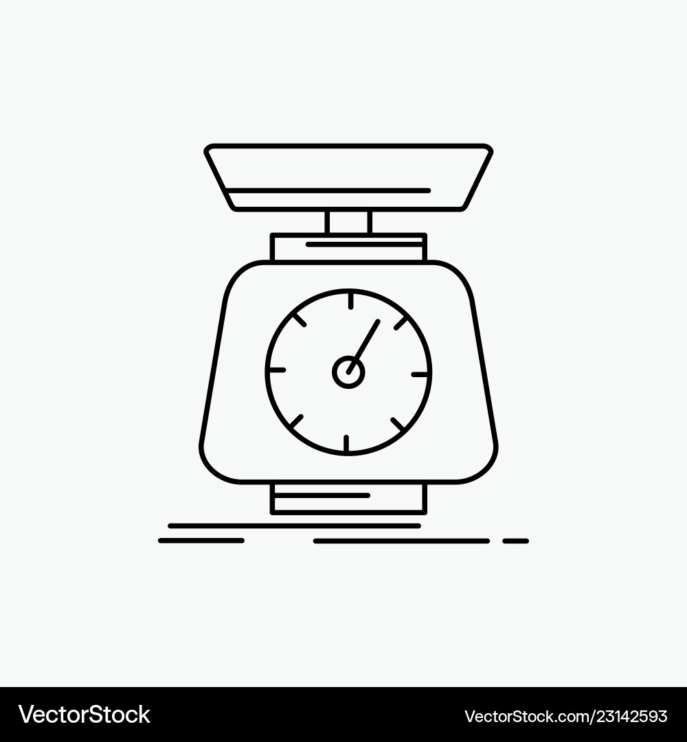 Implementation mass scale scales volume line icon Implementation mass scale scales volume line icon Vector Image