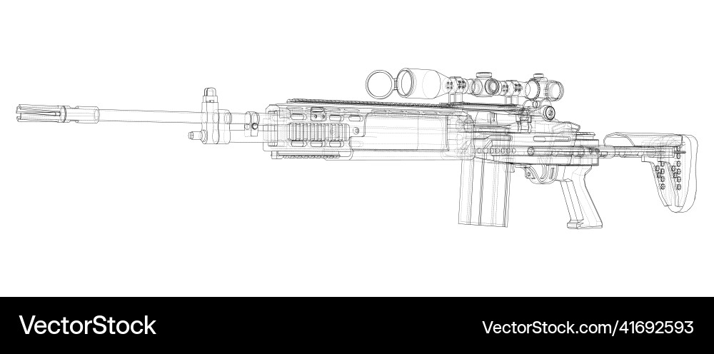 Machine gun rendering of 3d Machine gun rendering of 3d vector image