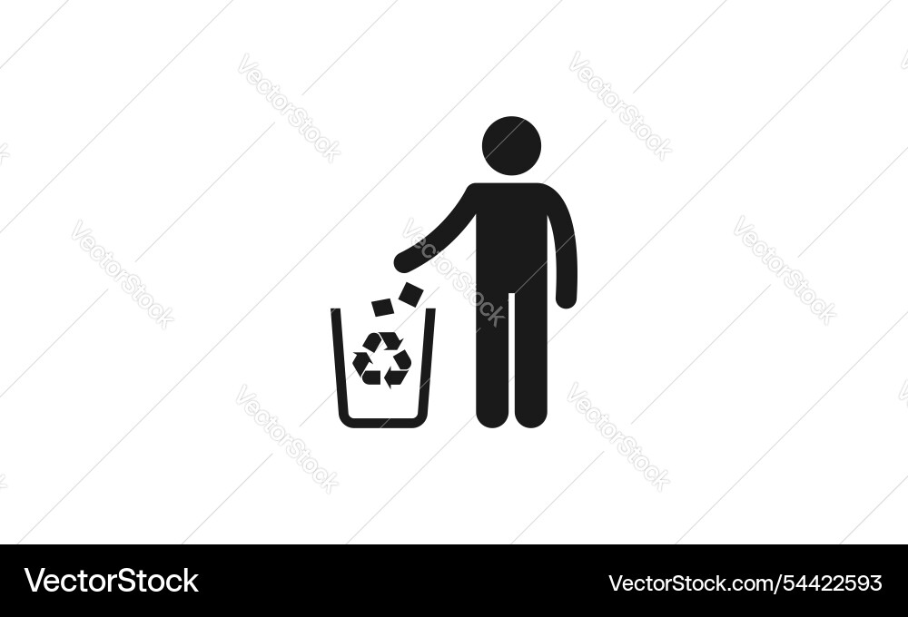 Man throwing garbage in the trash bin Man throwing garbage in the trash bin vector image