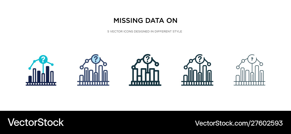Missing data on analytics line graphic icon vector image