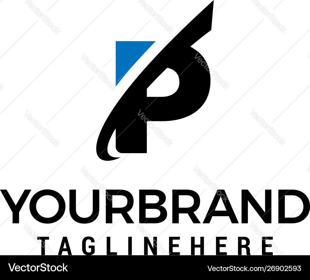 Modern Initial P Logo with Slice vector image