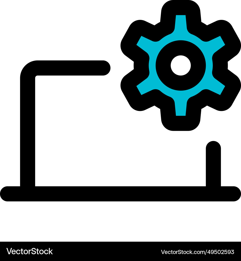Modifying the system settings on laptop vector image