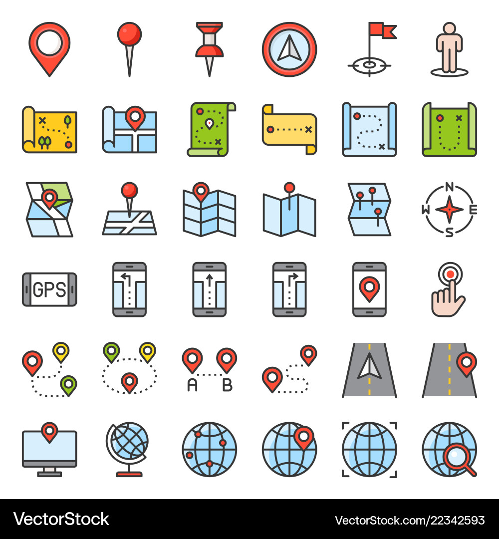 Navigation Pin Icon - Map Location vector image