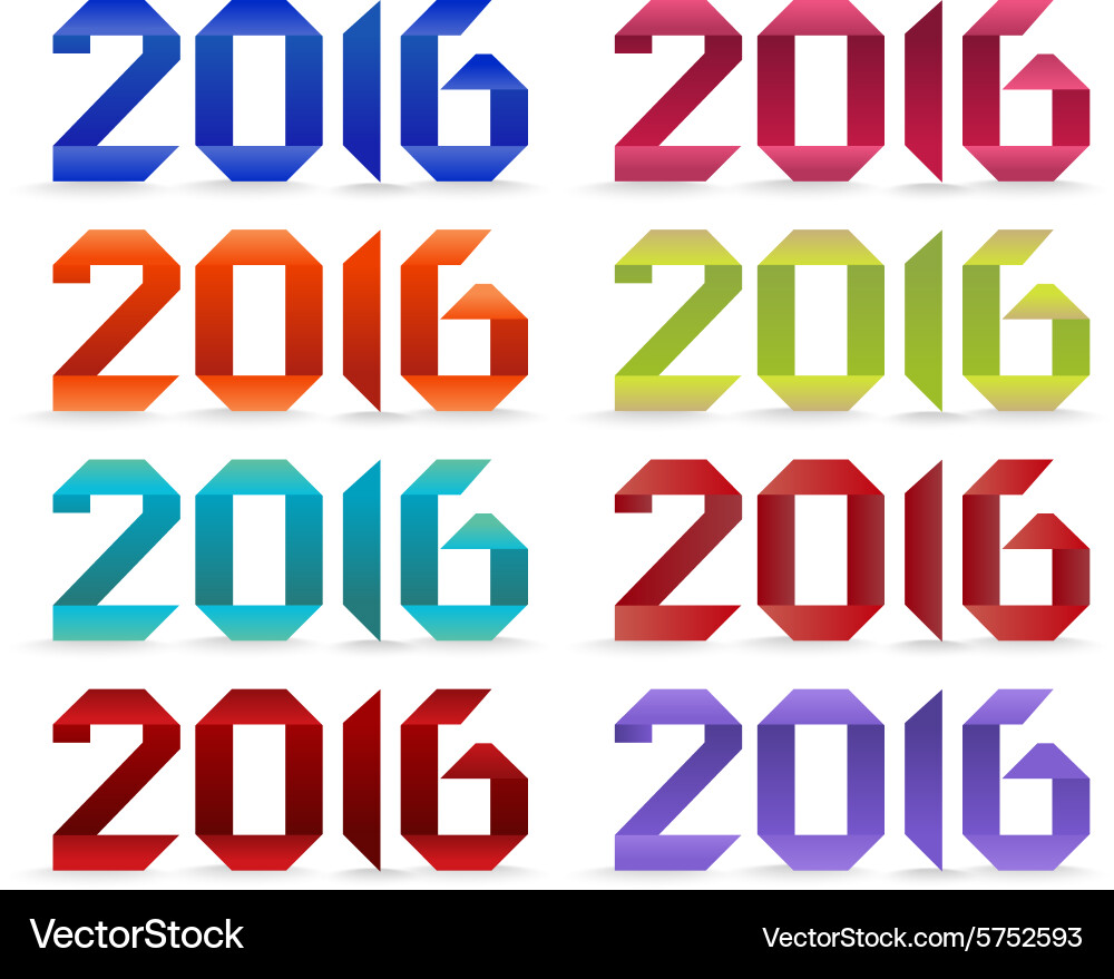 New 2016 year greeting card made in colorful Vector Image