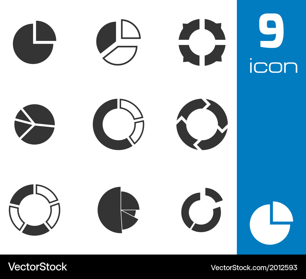 Pie Chart Search Icons Set Vector Image