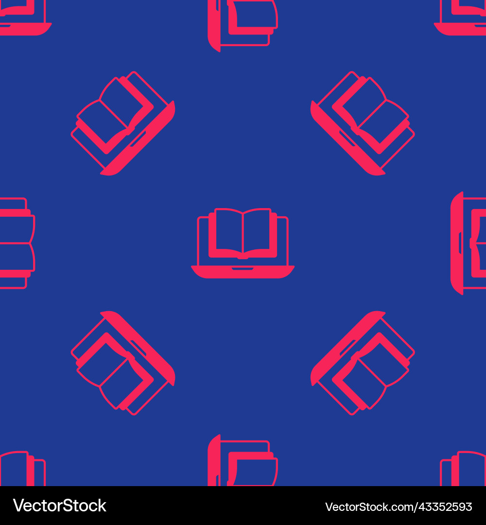 Red online class icon isolated seamless pattern Red online class icon isolated seamless pattern vector image