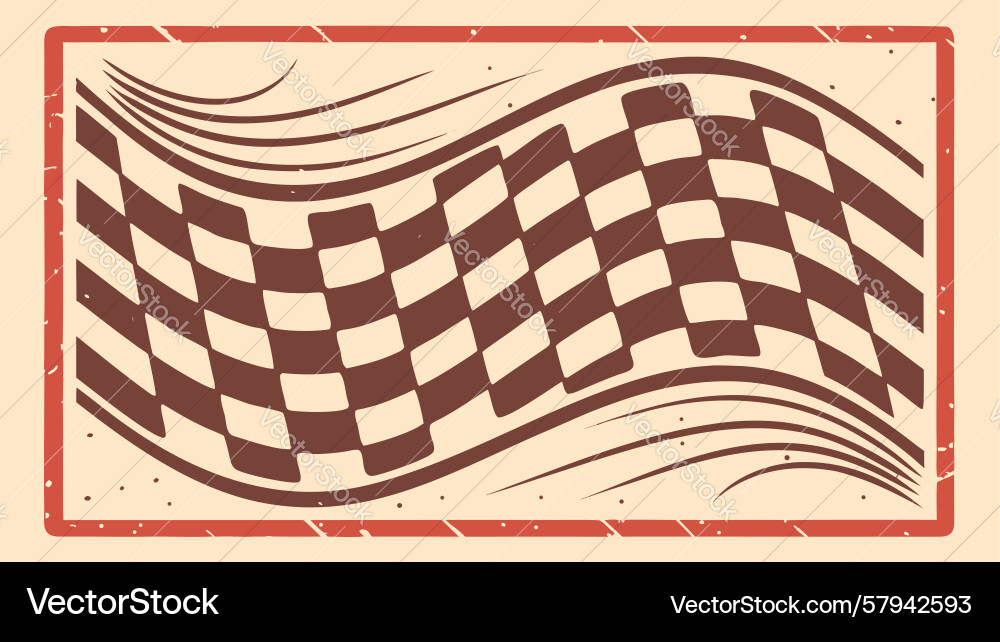 Retro Checkered Racing Flag Pattern Vector Image