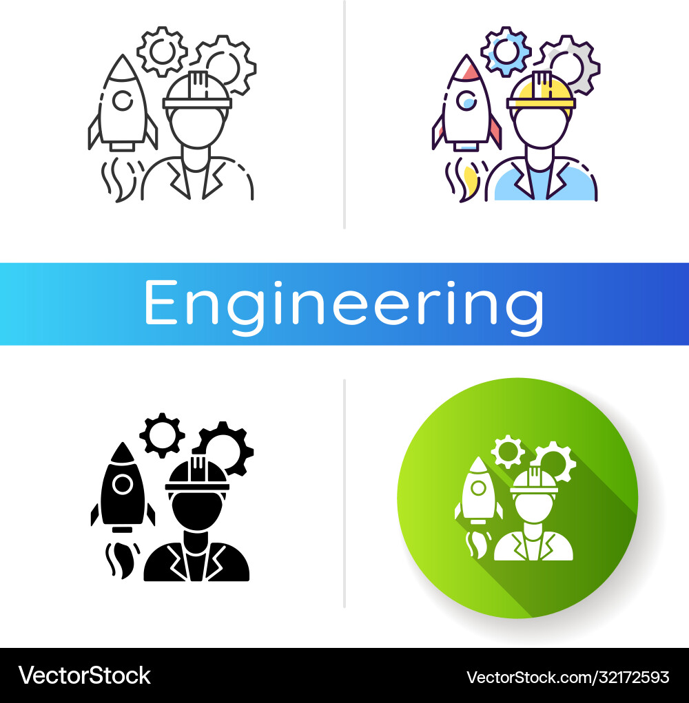 Rocket Engineer Icon Vector Image