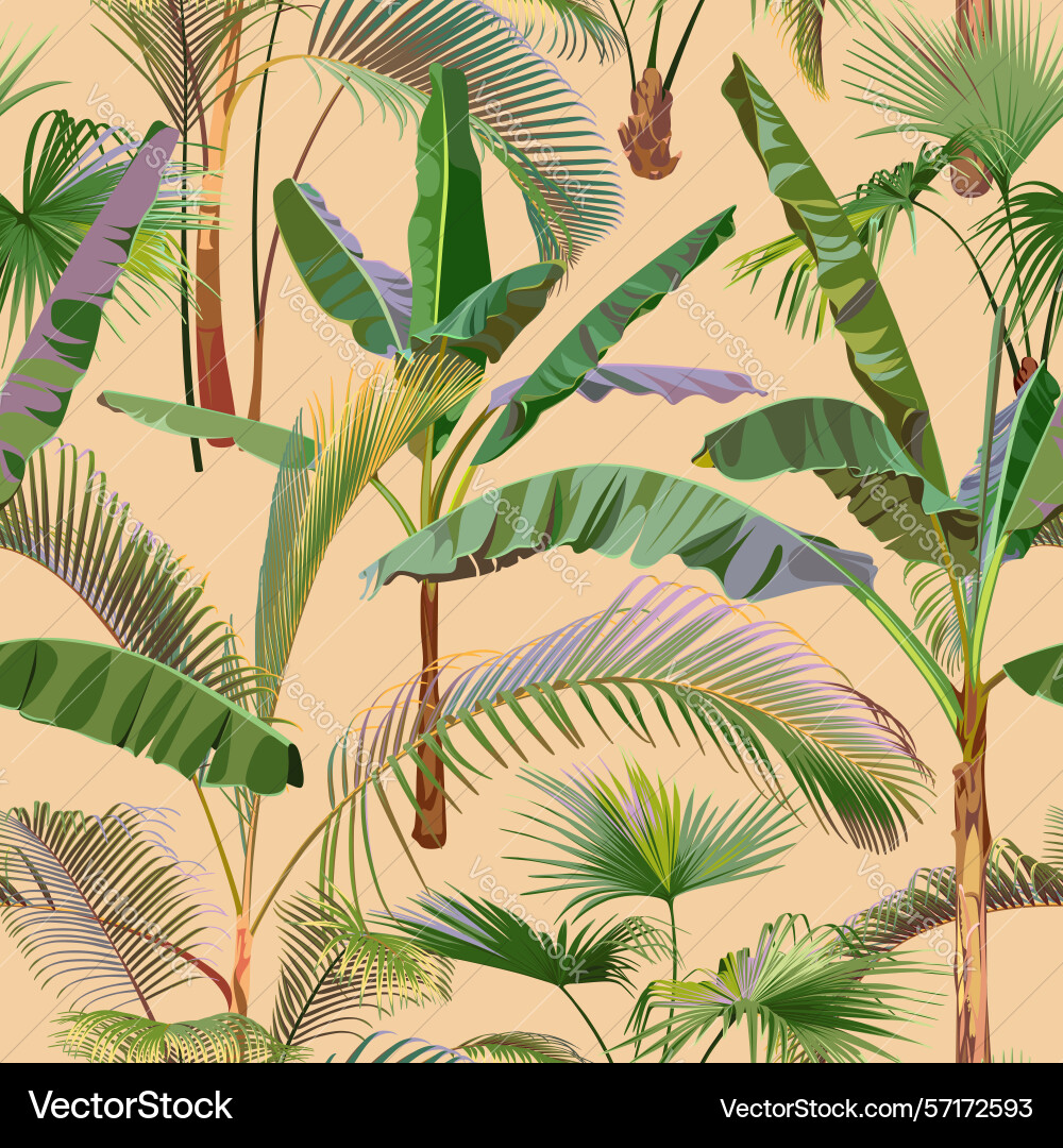 Seamless pattern with colorful palm tree Seamless pattern with colorful palm tree vector image