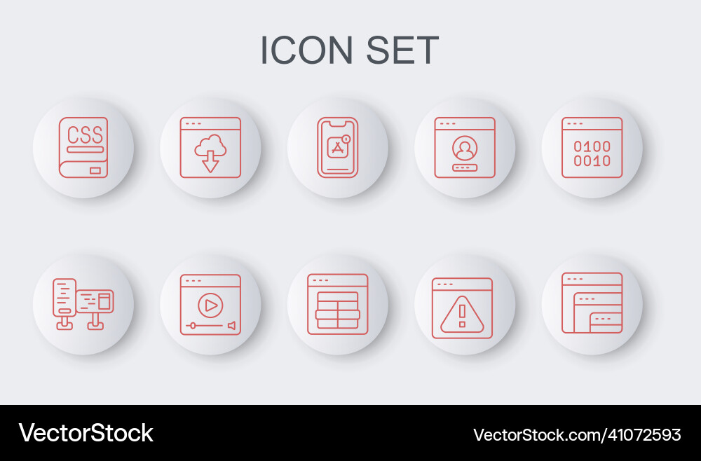 Set line software computer monitor screen mobile Set line software computer monitor screen mobile vector image