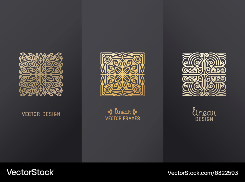 Set of linear design elements Vector Image