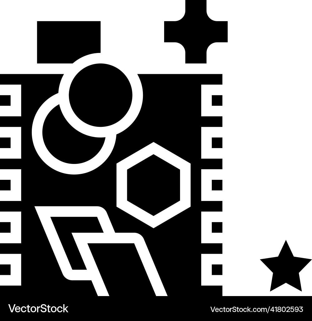 Shape sorting glyph icon Shape sorting glyph icon vector image