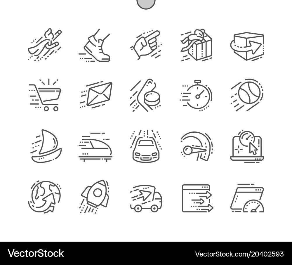 Speed Icons - Thin Line Speed Vector Image