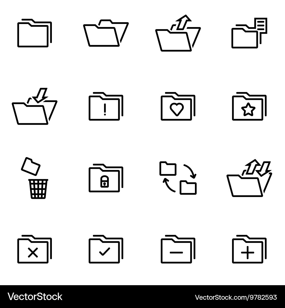 Thin Line Folder Icon vector image