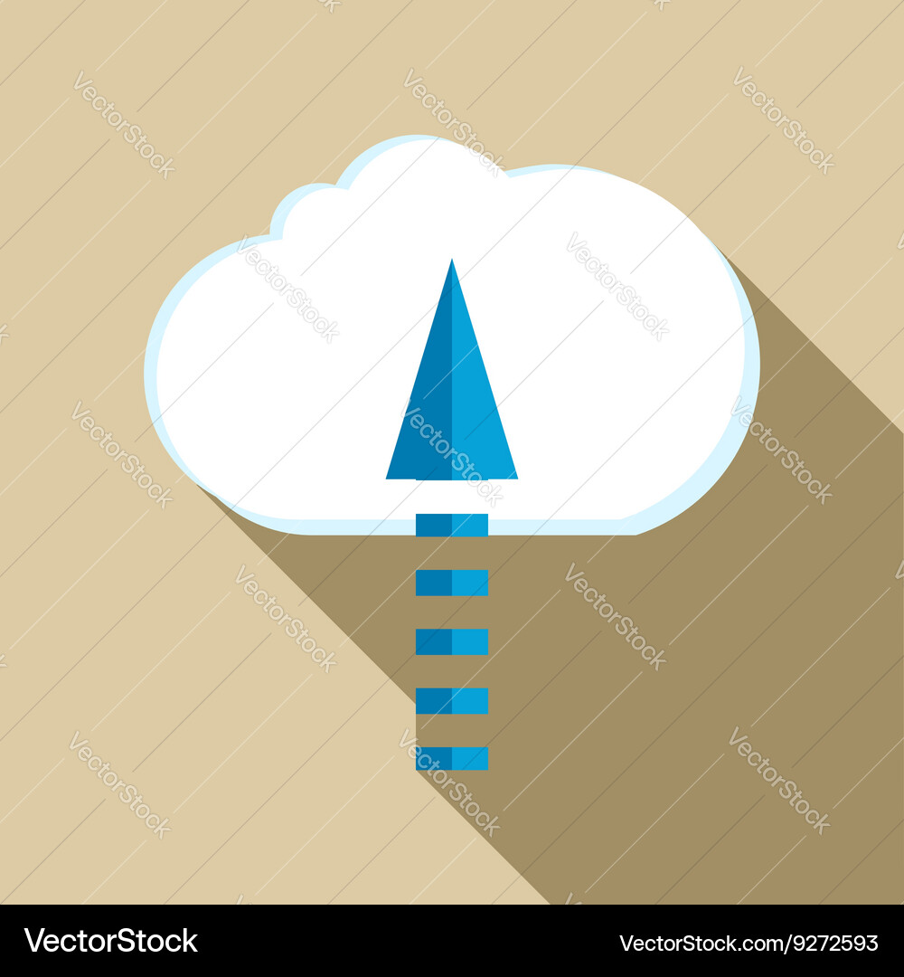 Upload from cloud icon flat style Vector Image