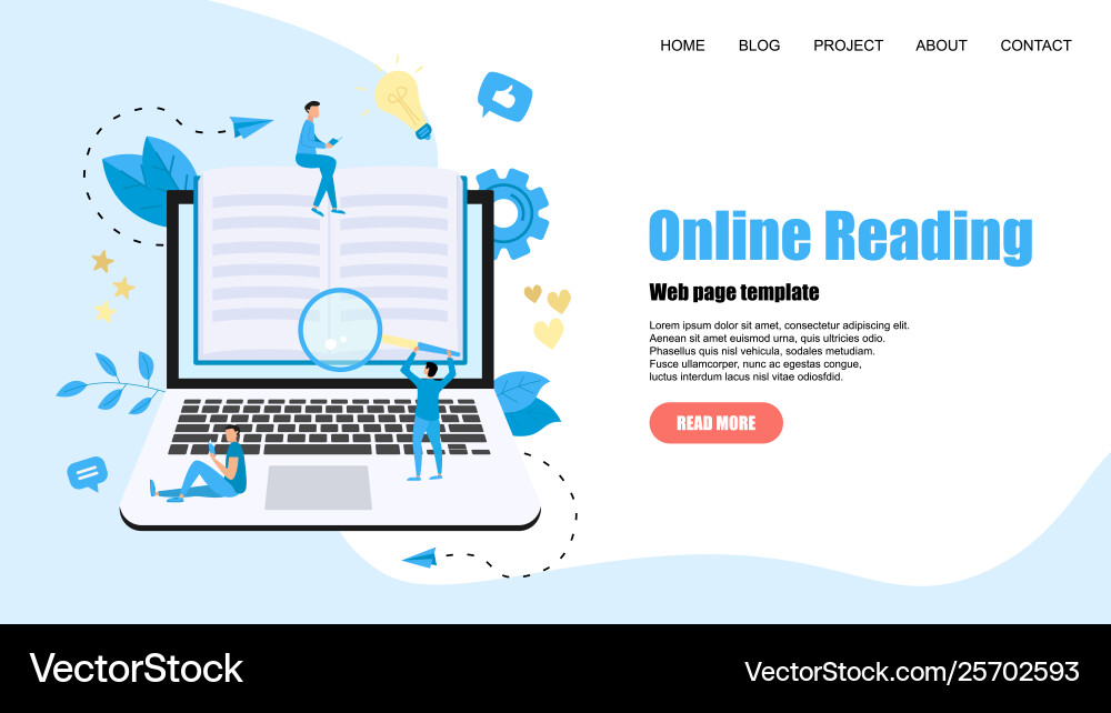 Webpage template flat design open book Vector Image