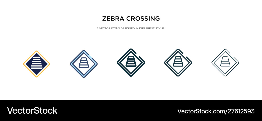 Zebra crossing icon in different style two Zebra crossing icon in different style two vector image