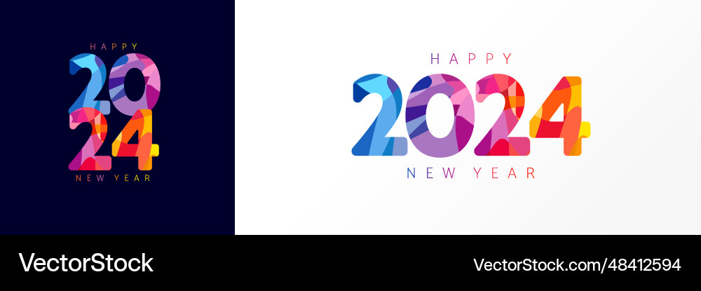 2024 bunte facetten neue Jahr Zahlen Logo Design 2024 bunte facetten neue Jahr Zahlen Logo Design vektorbild