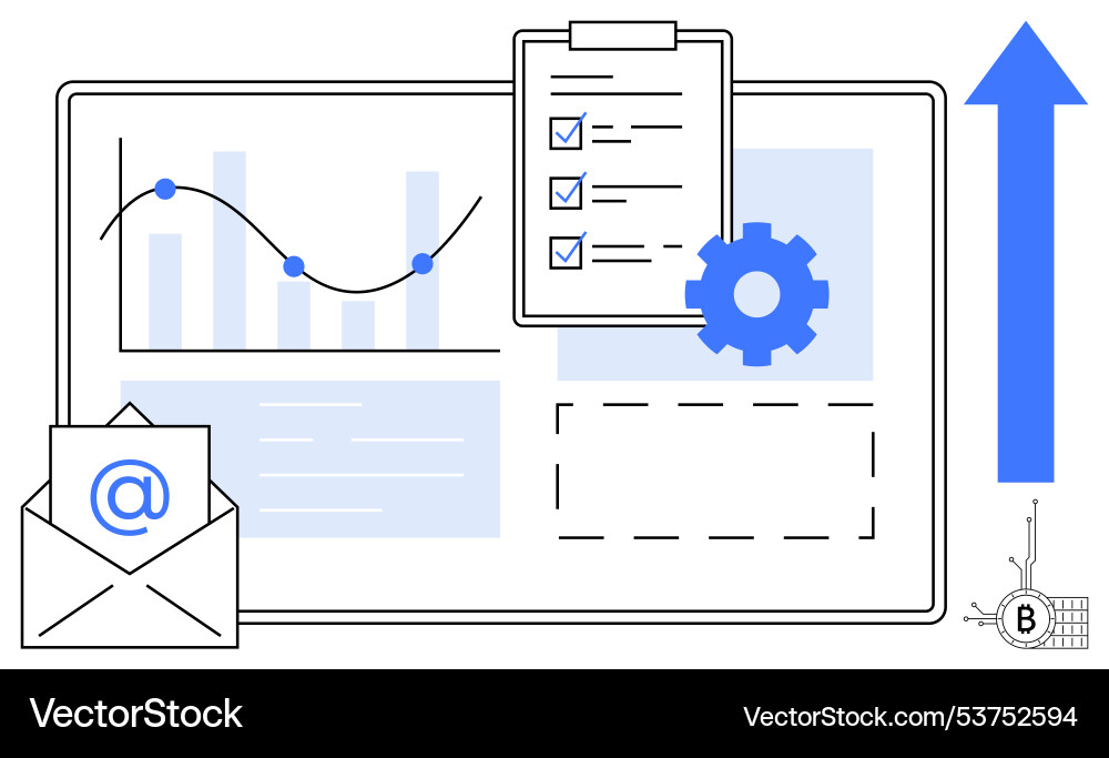 Business data analysis with graphs checklist Business data analysis with graphs checklist Vector Image