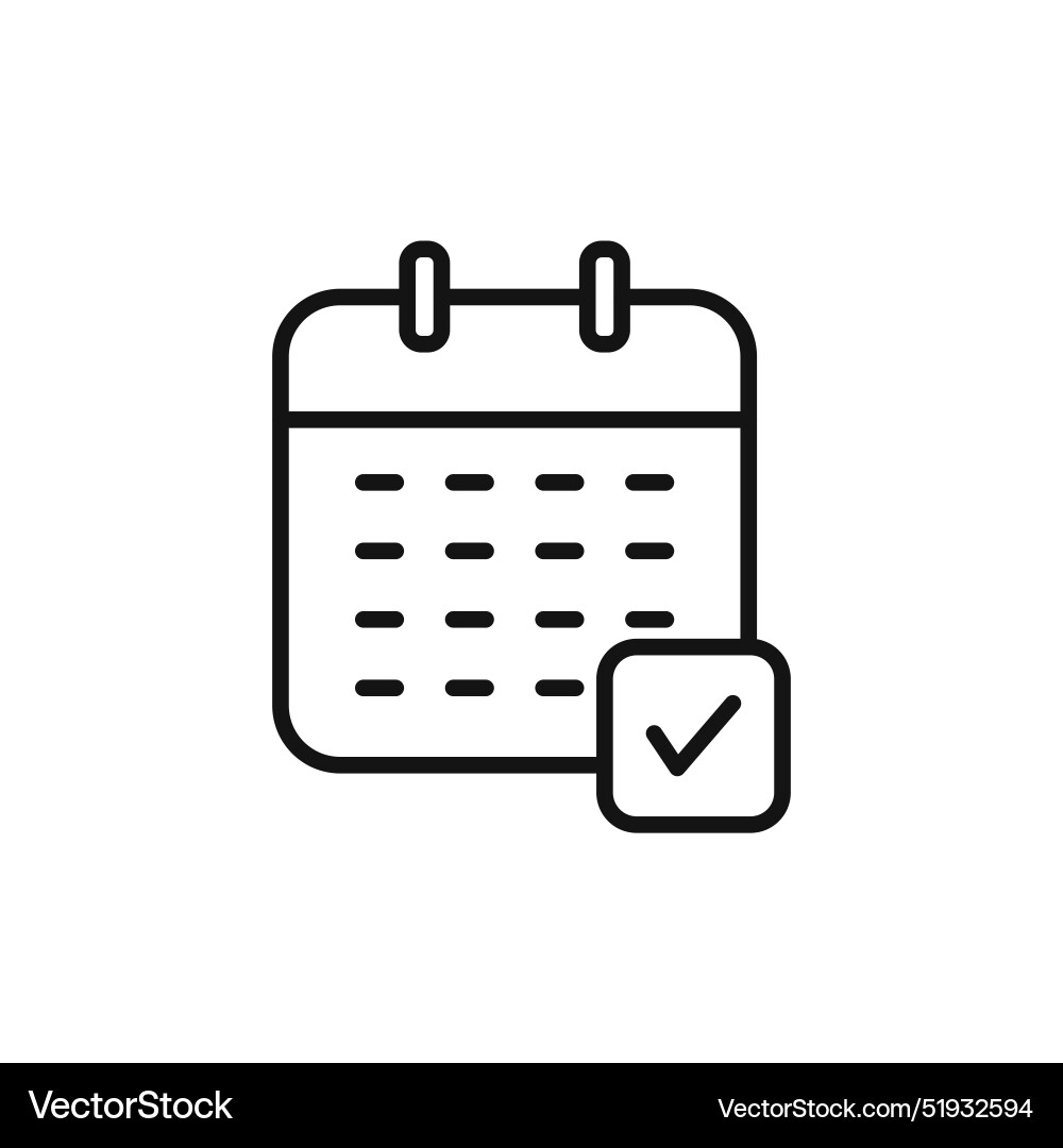 Checked calendar icon ideal for scheduling Checked calendar icon ideal for scheduling vector image