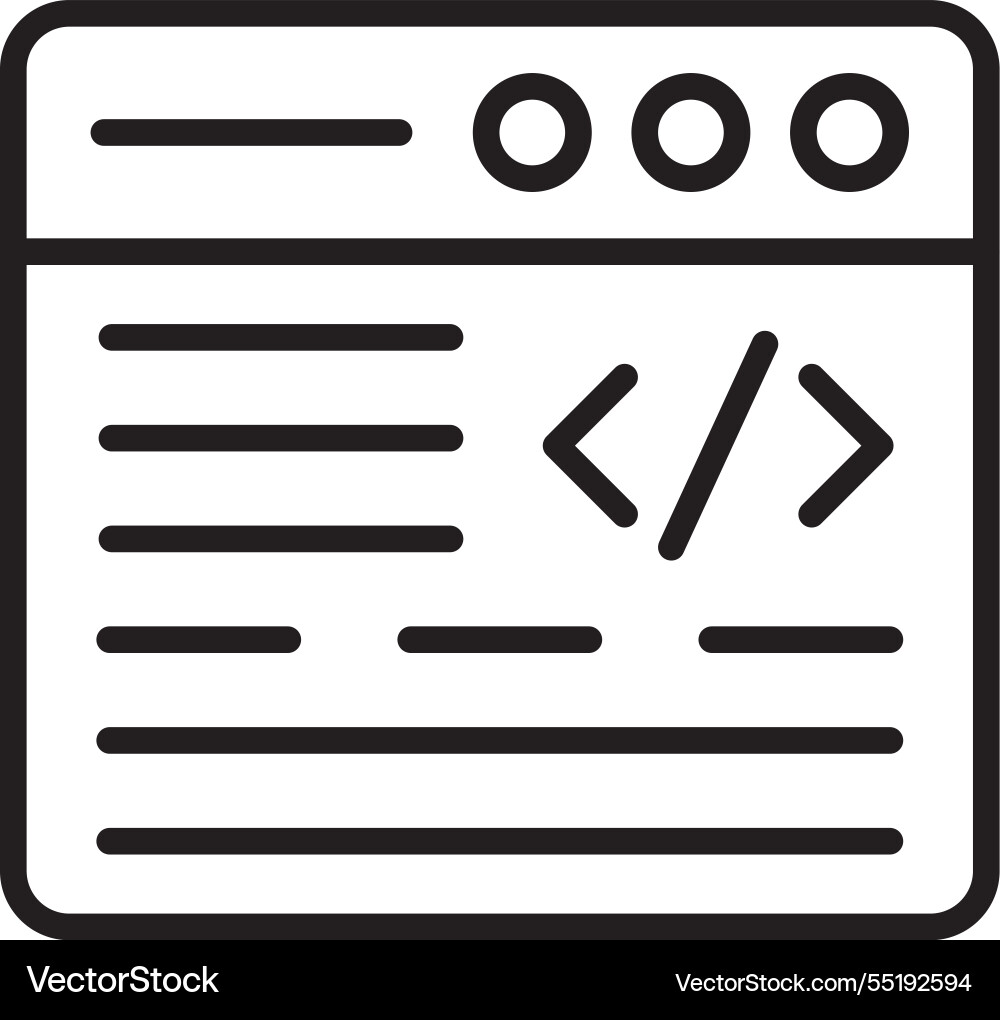 Coding line icon design vector image