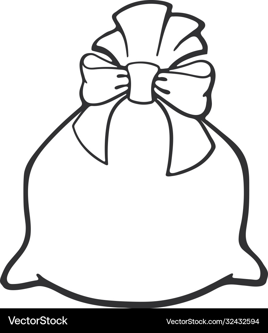 Doodle Tasche voller Geschenke mit Band Doodle Tasche voller Geschenke mit Band vektorbild