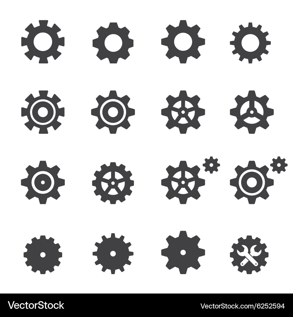 Gear Icon Set vector image