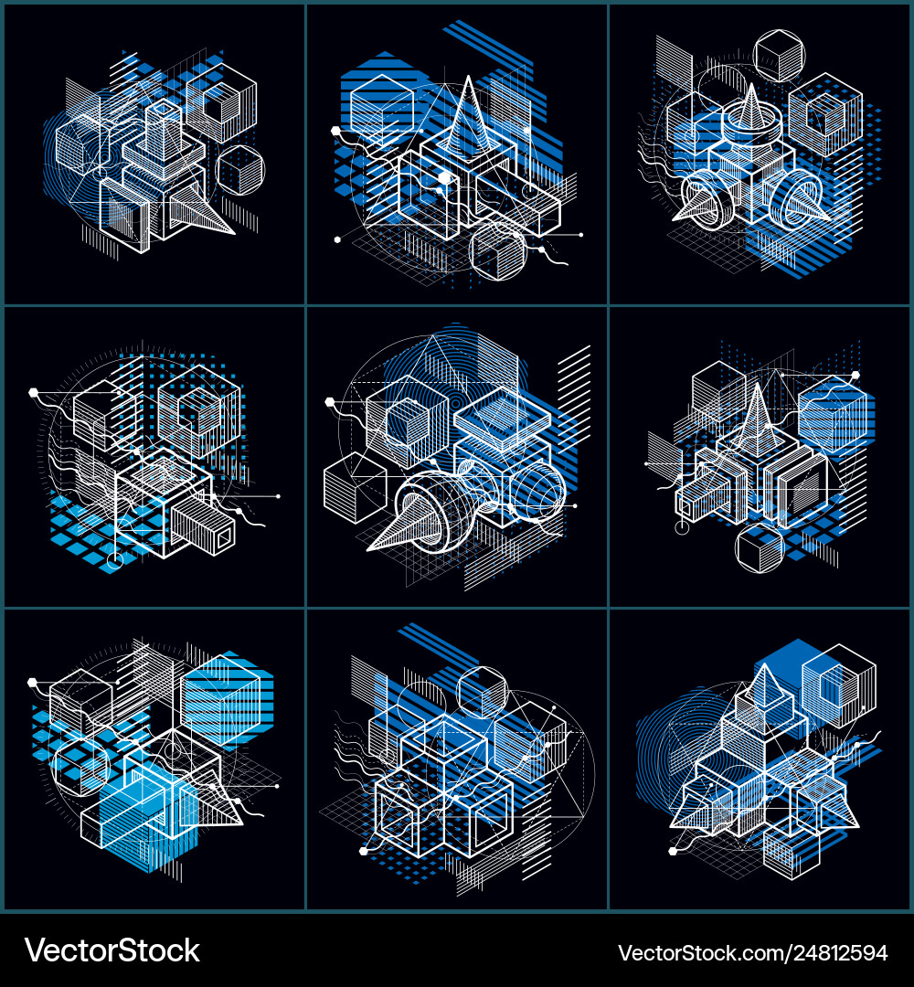 Isometric abstract backgrounds with lines Isometric abstract backgrounds with lines vector image
