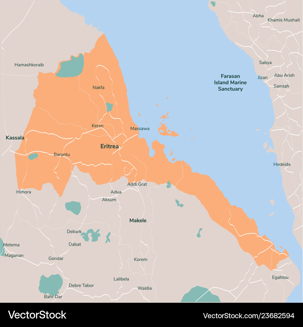 Map eritrea isolated eps 10 Map eritrea isolated eps 10 vector image