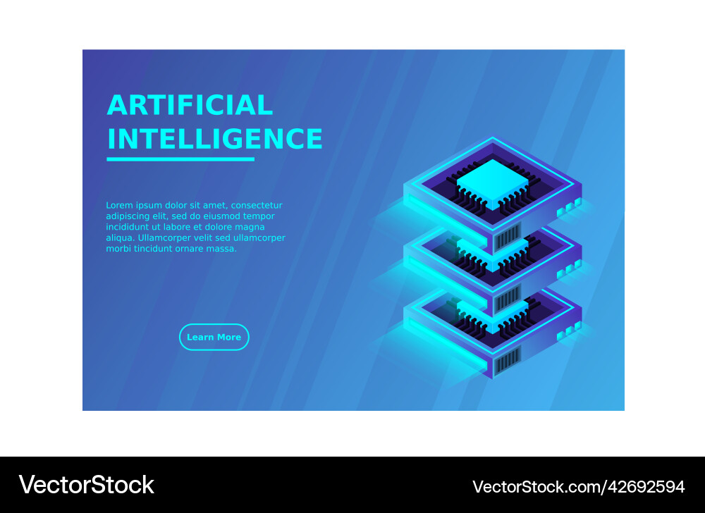 Quantum computer large data processing server Quantum computer large data processing server vector image